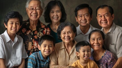 Fototapeta premium Multigenerational Family Portrait with Warm Smiles