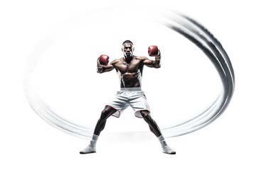 Obraz premium Man Boxing Glove Ball. On a White or Clear Surface PNG Transparent Background..