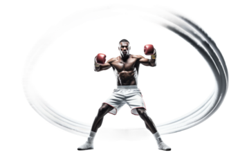 Man Boxing Glove Ball. On a White or Clear Surface PNG Transparent Background..