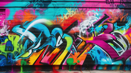 Colorful graffiti on the wall