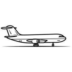 Cargo airplane, simple vector svg illustration, black monoline, isolated on white background