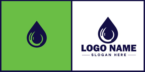 Water drop aqua rain dew droplet logo icon vector for business brand app icon water drop logo template