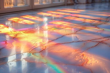 Rainbow-Colored Floor Tiles A Stunning Sight for the Month of Love Generative AI