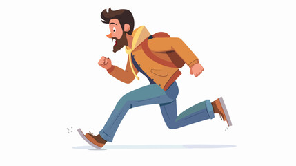 Running frightened man icon Flat vector isolated on