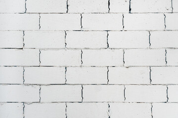 Building wall made of white concrete blocks, architecture and construction industry background