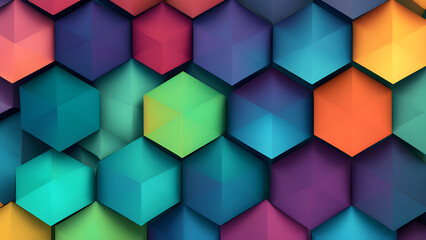 Abstract background composed of colorful hexagonal bricks

