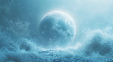 Moonlit Ocean A Celestial Nighttime Scene Generative AI