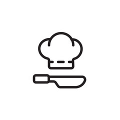 Fototapeta premium Chef Hat Food Line Icon