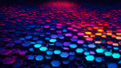 Abstract background composed of colorful hexagonal bricks
 - obrazy, fototapety, plakaty