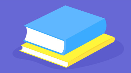 Isometric illustration of a book on a blue background. Education concept.