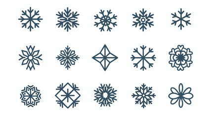 Snowflake thin line icon. New Year celebration