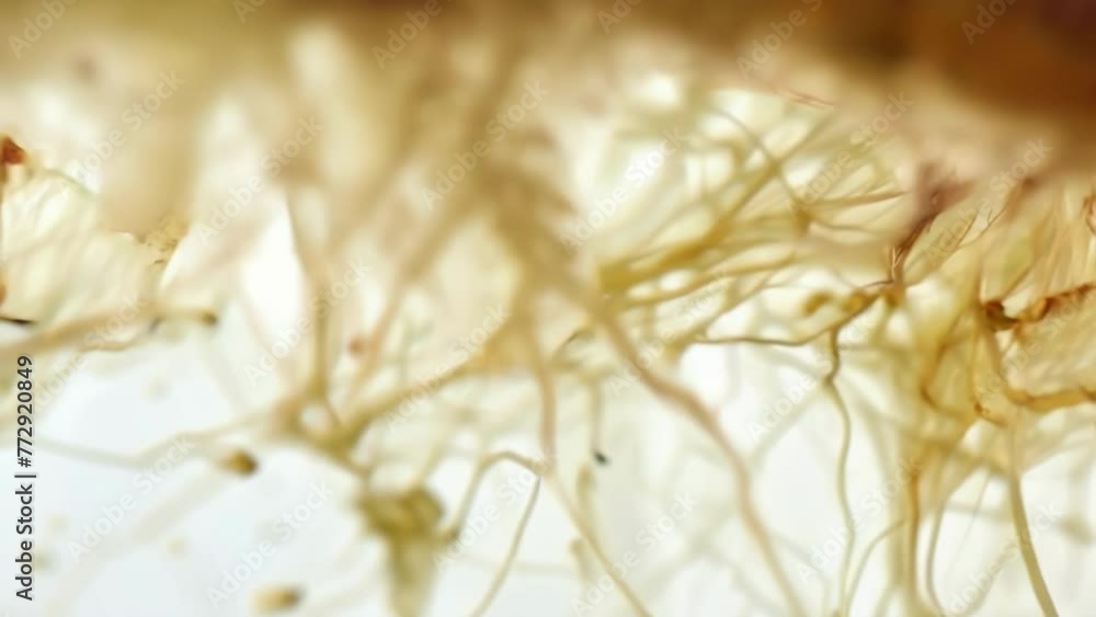 Aufkleber magnified image of a root tip showing the tiny root hairs that absorb water and nutrients from the s
