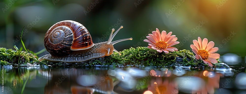 Poster a snail's tale a monthly moment in time generative ai