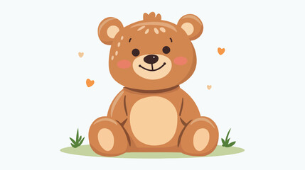 Obraz na płótnie Canvas Teddy bear cute animal for childrens room decoration