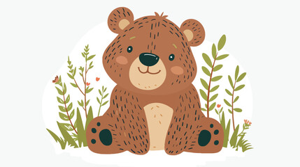 Obraz na płótnie Canvas Teddy bear cute animal for childrens room decoration