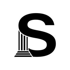Sans Serif Letter S Pillar Law Logo	
