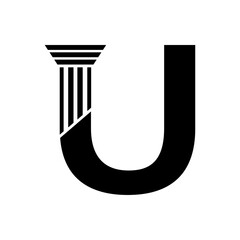 Sans Serif Letter U Pillar Law Logo	