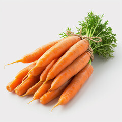 Bunch of carrots on a white background