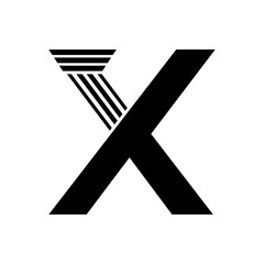 Sans Serif Letter X Pillar Law Logo	