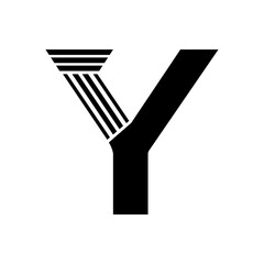 Sans Serif Letter Y Pillar Law Logo	