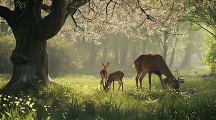 Deer in the forest. Herd, horns, north, venison, fawn, hoof, planed meat, horn, spot, beauty,...