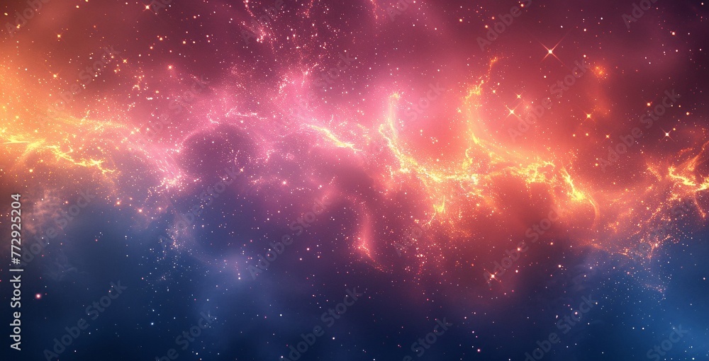 Aufkleber pink nebula a celestial splash of color generative ai