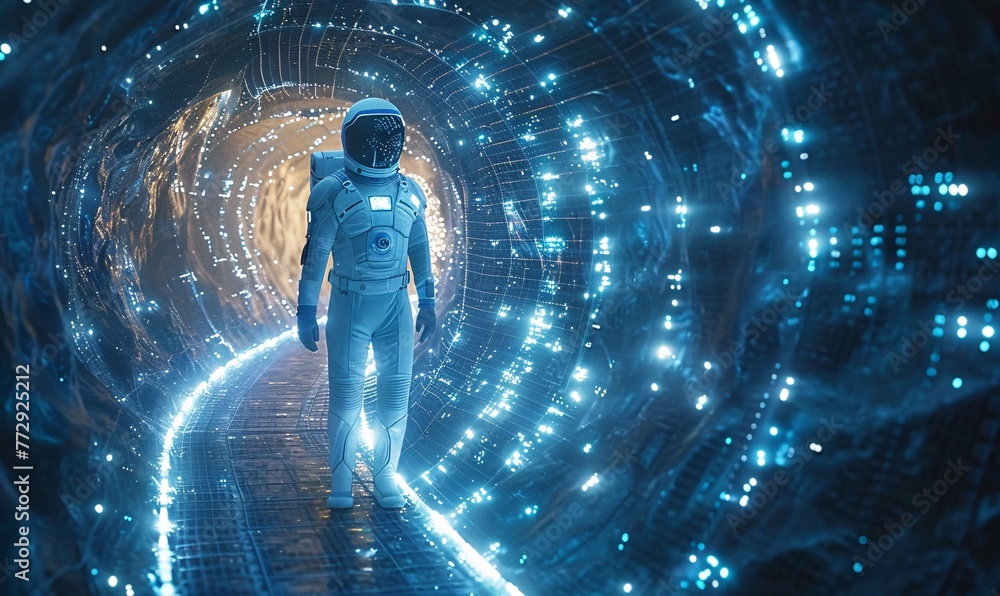 Poster astronaut in space a journey through the universe generative ai