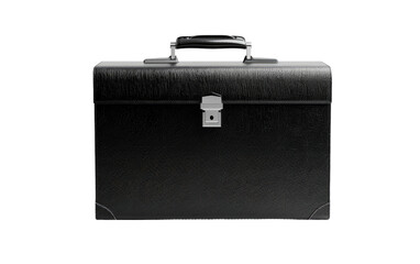 Shadowy Silhouette: Black Business Briefcase isolated on transparent Background