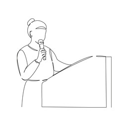 female teacher giving a lecture