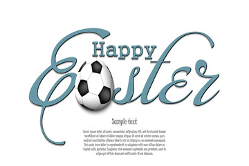 Happy Easter. Egg in the form of a soccer ball - 772926643