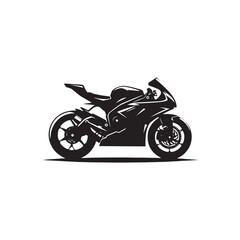 Vector Silhouette of a Super Bike Racing with Lightning Velocity and Precision- Superbike vector stock.