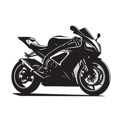 Vector Silhouette of a Super Bike Racing with Lightning Velocity and Precision- Superbike vector stock.