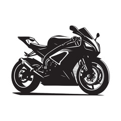 Fototapeta premium Vector Silhouette of a Super Bike Racing with Lightning Velocity and Precision- Superbike vector stock.