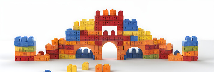 Fototapeta premium Detailed Step-by-Step 3D LDD Brick Instruction for Building a Complex Design Image
