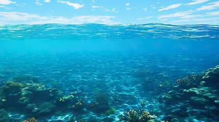 coral reef and sea  high definition(hd) photographic creative image