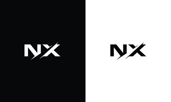 NX or N X letter alphabet logo design in vector format.
