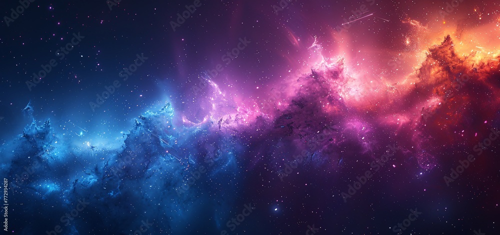 Poster pink nebula a celestial splash of color generative ai