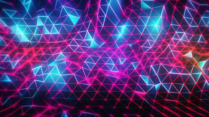 a colorful triangles with neon lights