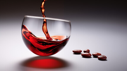 One cup of coffee. Aesthetic image for background. Hot drink advertising