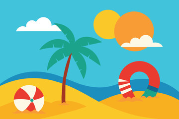 Hello Summer design Vector Background