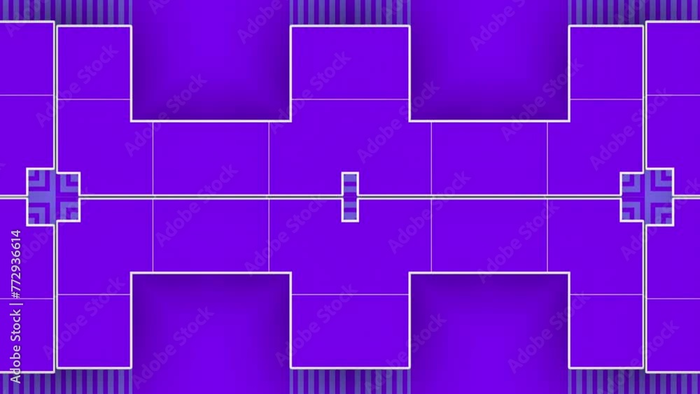 Aufkleber Geometric shapes and patterns in motion. 3d rendering loop animation 4K