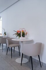 table and chairs in a restaurant