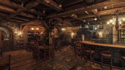 Tavern interior Generative ai