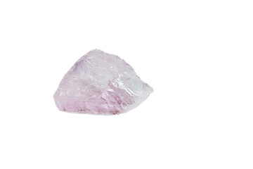 Amethyst mineral stone macro on white background