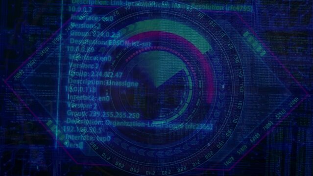 Cyber security concept with binary code on computer screen. Abstract background. Data security concept.