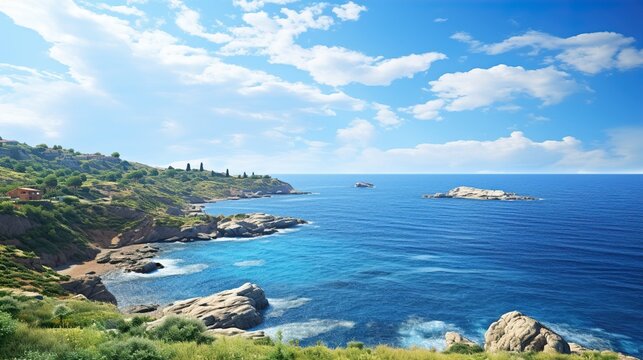 view of the sea from the sea high definition(hd) photographic creative image