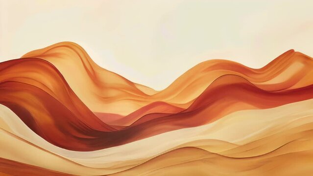 An abstract background image composed of flowing, wavy lines in blended shades of orange and brown. 