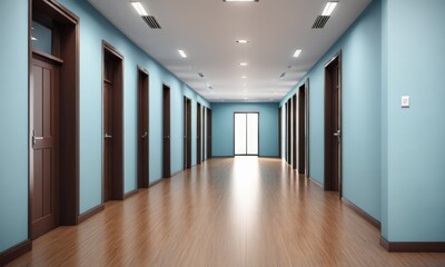 Obraz premium Empty hallway background evokes spacious tranquility, inviting contemplation and serenity