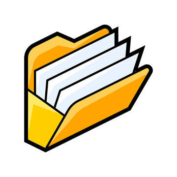 Open folder for paper icon in isometry. Image for website, app, logo, UI design.