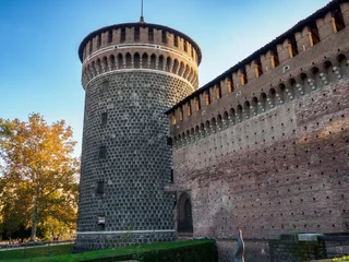 Fototapete Rund Medieval castle of Milan, Italy © Claudio Colombo